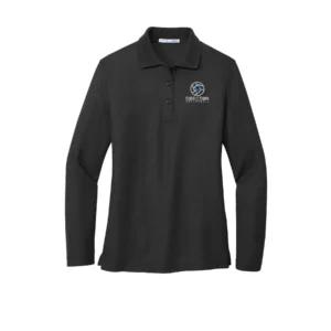 Large Logo Embroidered Ladies Long Sleeve Polo