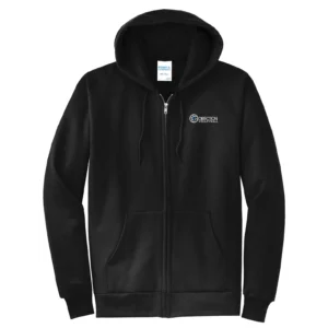 Small Logo Embroidered Adult Full Zip Hoodie