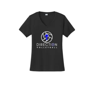 Large Logo Color Printed Ladies V-Neck