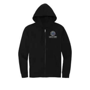 Large Logo Embroidered Adult Full Zip Hoodie