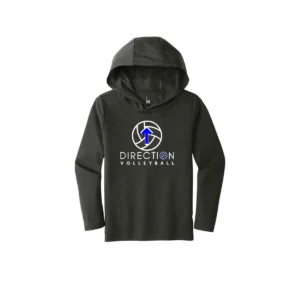 Large Logo Color Printed Youth Long Sleeve Hooded Tee